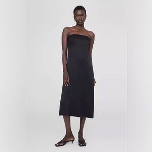 Anine Bing megan Black Strapless midi Dress